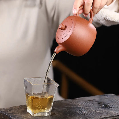 280ml Yixing Handmade Purple Clay Teapots Famous Artists Tea Pot Raw Ore Blood Dragon Sand Kettle Chinese Zisha Tea Set Teaware