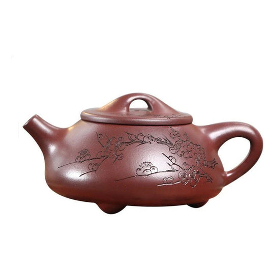 280ml Yixing High-end Purple Clay Teapots Famous Artists Handmade Plum Blossom Stone Scoop Tea Pot Kettle Chinese Zisha Tea Set