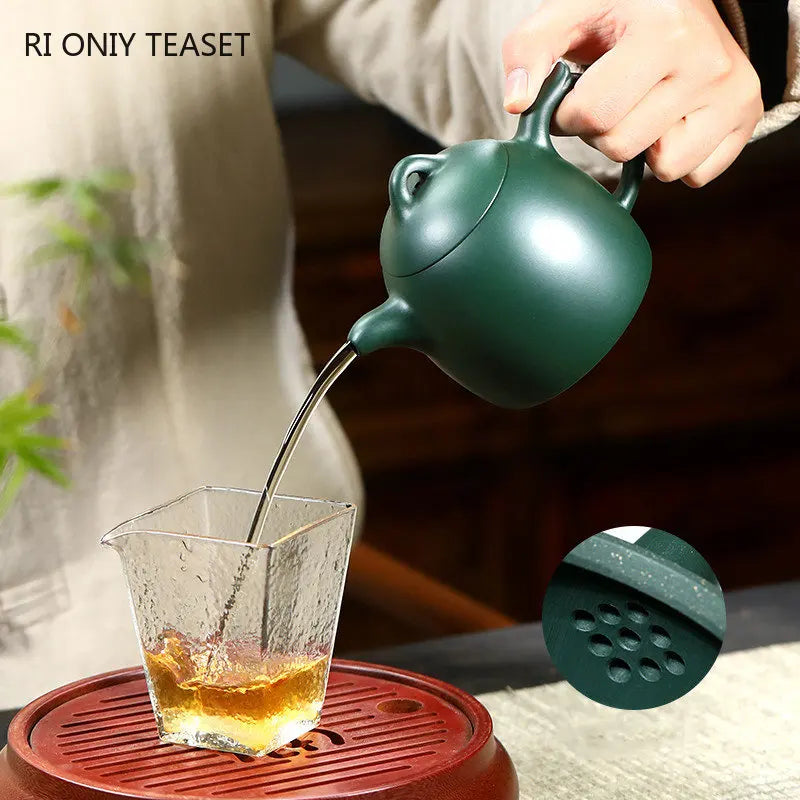 280ml Yixing High-end Purple Clay Teapots Famous Handmade Tea Pot Raw Ore Green Mud Kettle Chinese Zisha Tea Set Collection