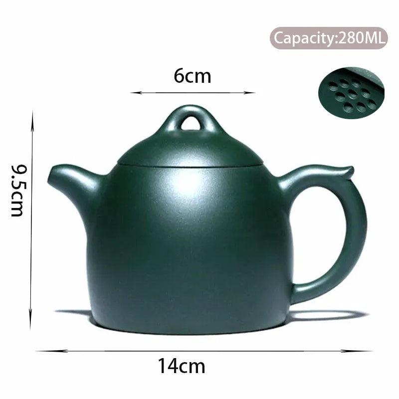280ml Yixing High-end Purple Clay Teapots Famous Handmade Tea Pot Raw Ore Green Mud Kettle Chinese Zisha Tea Set Collection