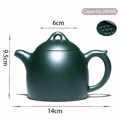 280ml Yixing High-end Purple Clay Teapots Famous Handmade Tea Pot Raw Ore Green Mud Kettle Chinese Zisha Tea Set Collection