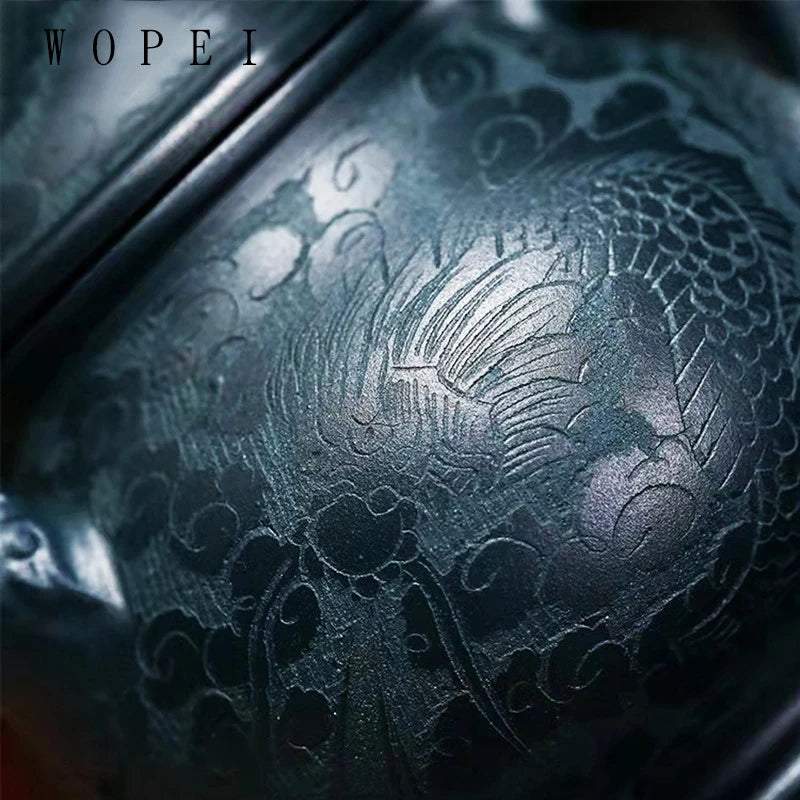 280ml Yixing High-end Purple Clay Teapots Master Hand-carved Dragon Pattern Tea Pot Beauty Kettle Zisha Tea Set Collection Gifts