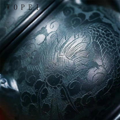 280ml Yixing High-end Purple Clay Teapots Master Hand-carved Dragon Pattern Tea Pot Beauty Kettle Zisha Tea Set Collection Gifts