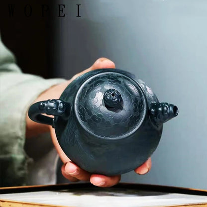 280ml Yixing High-end Purple Clay Teapots Master Hand-carved Dragon Pattern Tea Pot Beauty Kettle Zisha Tea Set Collection Gifts