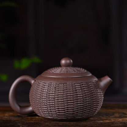 280ml Yixing Purple Clay Tea Pot Genuine Pure Handmade Famous Original Bamboo Teapot Tea Kettle Kung Fu Tea Set Free Shipping