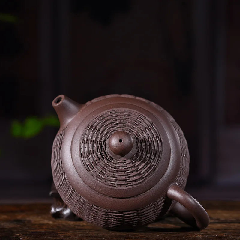 280ml Yixing Purple Clay Tea Pot Genuine Pure Handmade Famous Original Bamboo Teapot Tea Kettle Kung Fu Tea Set Free Shipping