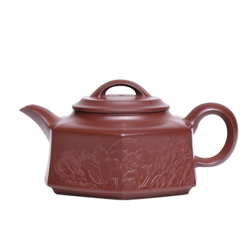 280ml Yixing Raw Ore Purple Clay Teapots Handmade Hexagonal Shape Tea Pot Kettle Chinese High-end Zisha Tea Set Collection Gifts