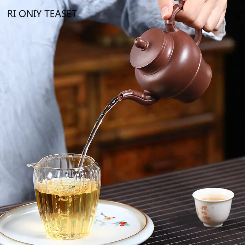 280ml Yixing Raw Ore Purple Clay Teapots High-end Handmade Large Capacity Tea Pot Beauty Kettle Chinese Zisha Tea Set Collection