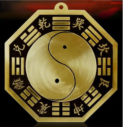 28CM huge # HOME  Lobby The entrance-hall town house efficacious  exorcise evil spirits FENG SHUI Bagua mirror brass statue