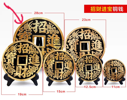 28CM large # HOME Lobby The entrance-hall town house efficacious Money Drawing lucky FENG SHUI Totems brass talisman statue