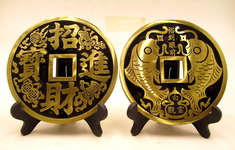 28CM large # HOME Lobby The entrance-hall town house efficacious Money Drawing lucky FENG SHUI Totems brass talisman statue