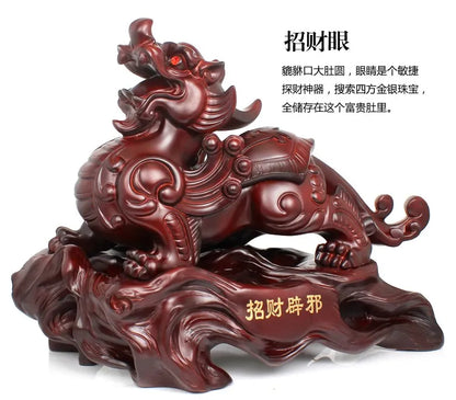 28cm large # home office Lobby The entrance-hall TOP efficacious Mascot Inviting money wealth dragon PI XIU FENG SHUI statue