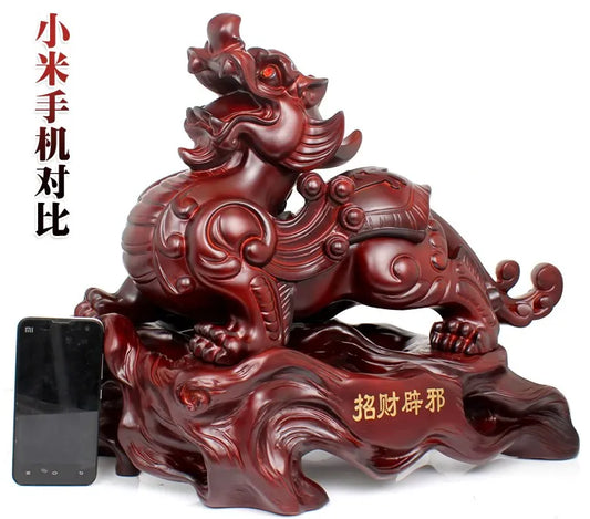 28cm large # home office Lobby The entrance-hall TOP efficacious Mascot Inviting money wealth dragon PI XIU FENG SHUI statue