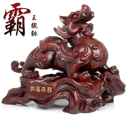 28cm large # home office Lobby The entrance-hall TOP efficacious Mascot Inviting money wealth dragon PI XIU FENG SHUI statue