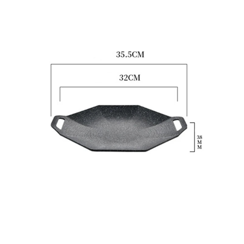 29/33cm Round Cast Iron Uncoated Frying Pan Outdoor Pancake Griddle Nonstick Barbecue Gril Cooking Pot Kitchen Cookware Utensils