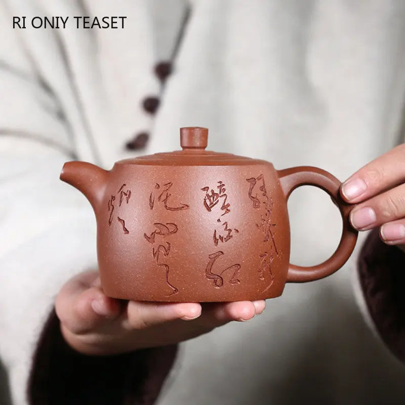 290ml Authentic Yixing Purple Clay Teapots Famous Artists Handmade Large Capacity Tea Pot Kettle Chinese Zisha Tea Set Teaware