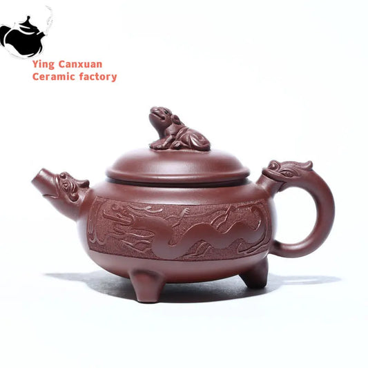 290ml Boutique Yixing Purple Clay Teapots Raw Ore Zhu Mud Filter Tea Pot Handmade Zisha Kettle Tea Ceremony Collection Gifts