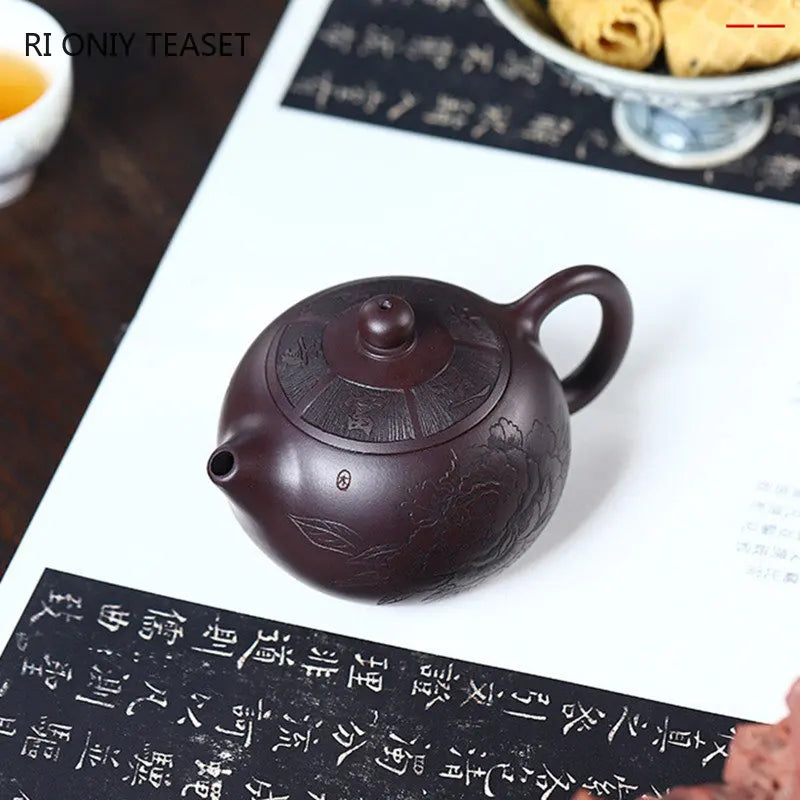 290ml Chinese Yixing High-end Purple Clay Teapots Famous Handmade Xi Shi Tea Pot Raw Ore Purple Mud Kettle Zisha Tea Set Gifts