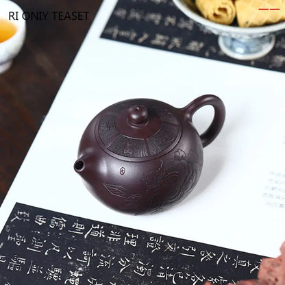 290ml Chinese Yixing High-end Purple Clay Teapots Famous Handmade Xi Shi Tea Pot Raw Ore Purple Mud Kettle Zisha Tea Set Gifts