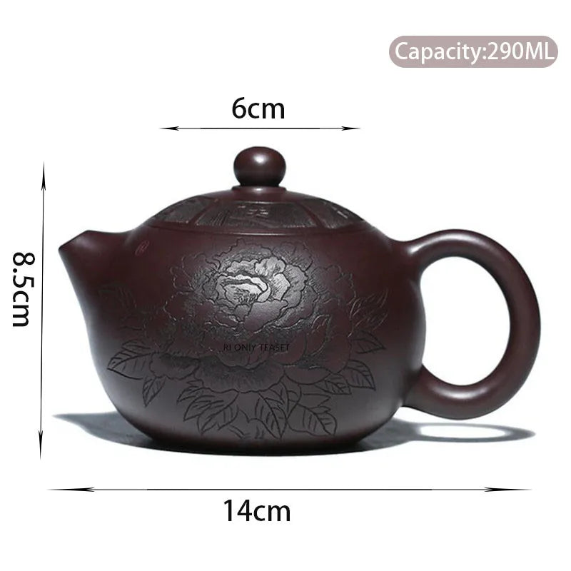 290ml Chinese Yixing High-end Purple Clay Teapots Famous Handmade Xi Shi Tea Pot Raw Ore Purple Mud Kettle Zisha Tea Set Gifts