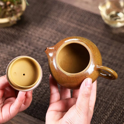 290ml Chinese Yixing Tradition Purple Clay Teapots Xishi Tea Pot Famous Handmade Raw Ore Zisha Kettle Tea Ceremony Supplies