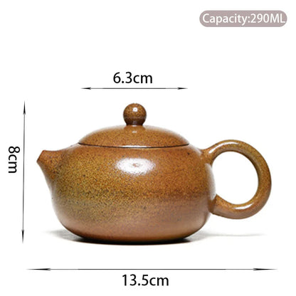 290ml Chinese Yixing Tradition Purple Clay Teapots Xishi Tea Pot Famous Handmade Raw Ore Zisha Kettle Tea Ceremony Supplies