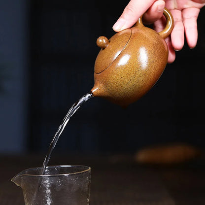 290ml Chinese Yixing Tradition Purple Clay Teapots Xishi Tea Pot Famous Handmade Raw Ore Zisha Kettle Tea Ceremony Supplies
