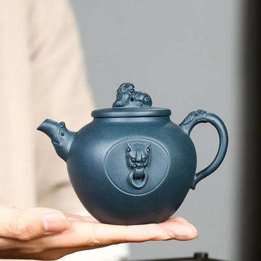 290ml Creativity Yixing Purple Clay Teapot Raw Ore Azure Mud Home Tea Pot Zisha Filter Beauty Kettle Chinese Tea Set Accessories