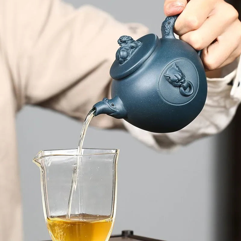 290ml Creativity Yixing Purple Clay Teapot Raw Ore Azure Mud Home Tea Pot Zisha Filter Beauty Kettle Chinese Tea Set Accessories