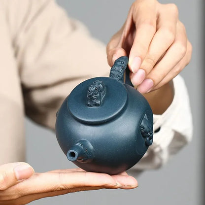 290ml Creativity Yixing Purple Clay Teapot Raw Ore Azure Mud Home Tea Pot Zisha Filter Beauty Kettle Chinese Tea Set Accessories