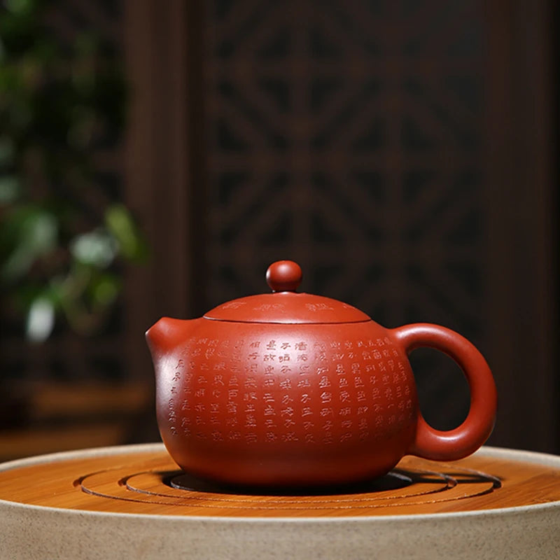 290ml Yixing  Heart Sutra Xishi Teapot China Famous Purple Clay Tea Pot Genuine Handmade Kung Fu Ceramic Tea Set Free Shipping