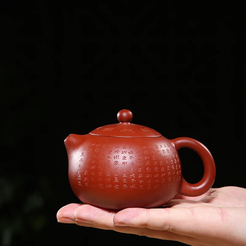 290ml Yixing  Heart Sutra Xishi Teapot China Famous Purple Clay Tea Pot Genuine Handmade Kung Fu Ceramic Tea Set Free Shipping