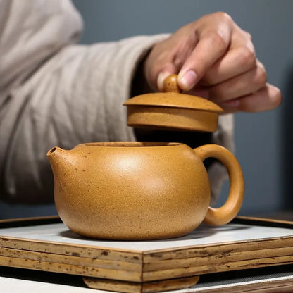 290ml classic Yixing Purple Clay Teapots Raw Ore Xishi Tea Pot Household Filter Beauty Kettle Zisha Tea table Accessories