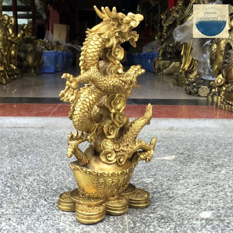 29CM Large HOME SHOP Company Exorcise evil spirit Recruit money Business booming propitious Royal dragon Loong FENG SHUI statue