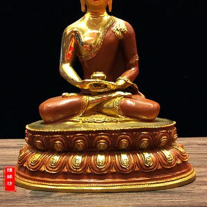 29CM large -GOOD ---Buddhist Buddhism home family efficacious Protection brass Amitabha gold Gold-plated Buddha  statue