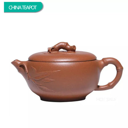 150ml Chinese Yixing Handmade Purple Clay Teapots Beauty Kettle Famous Artists Bamboo Leaf Shape Tea Pot Zisha Tea Set Teaware