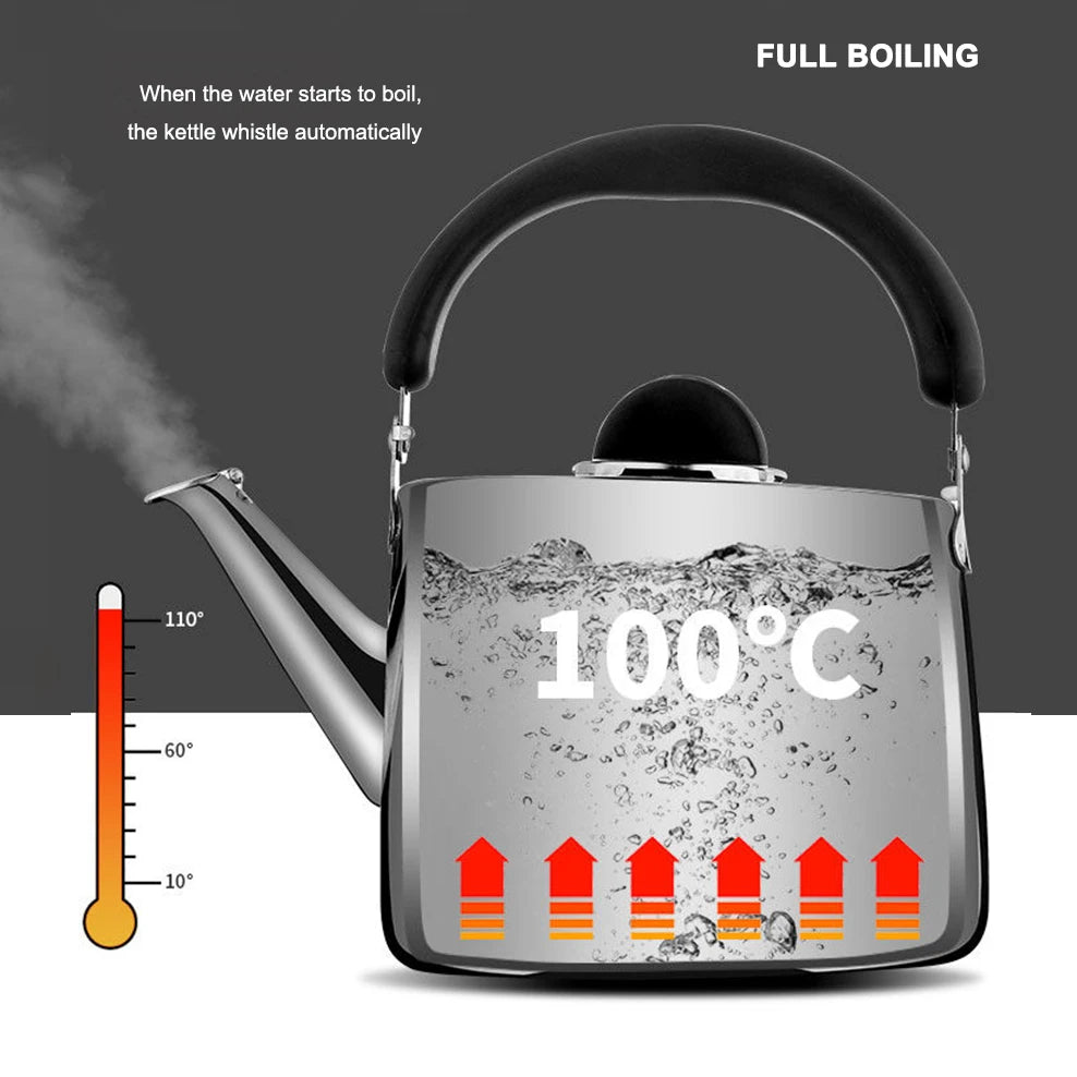2L/3L/4L Thickened Whistle Kettle  304 Stainless Steel Rapid Heating Boiling Water Pot For Home Tea Kettle