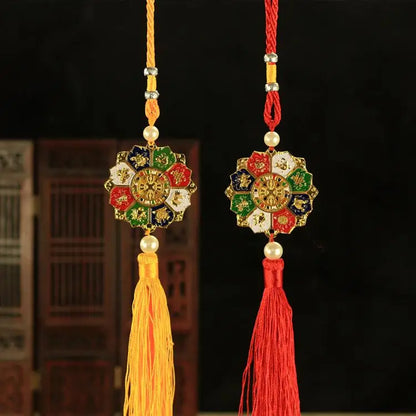 2P HOME CAR pocket travel Buddhist Exorcise evil spirits efficacious Mascot Eight Auspicious Symbols of Buddhism Prayer hanging