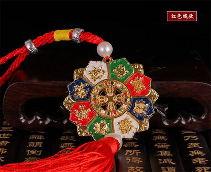 2P HOME CAR pocket travel Buddhist Exorcise evil spirits efficacious Mascot Eight Auspicious Symbols of Buddhism Prayer hanging