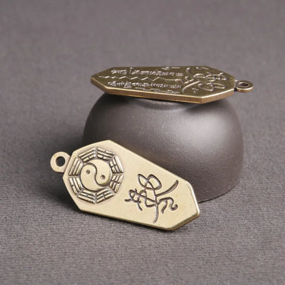 2P Taoism Buddhism Geomantic omen Master multipurpose Eight Diagrams Bless safe Amulet Pendant FENG SHUI LING PAI talisman