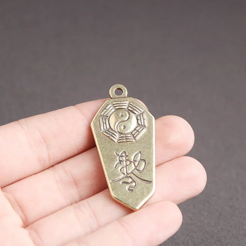 2P Taoism Buddhism Geomantic omen Master multipurpose Eight Diagrams Bless safe Amulet Pendant FENG SHUI LING PAI talisman