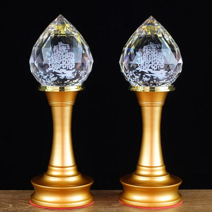 2P # Wholesale Buddhism supply HOME SHOP ZHAO CAI altar worship God of wealth Light crystal GUAN GONG TU DI GONG Lamp
