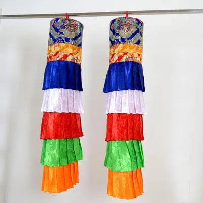 2PCS 100CM long Wholesale Buddhist supply Buddhism Temple HOME Shrine Altar wall decorative Hanging Streamer Banner victory tube