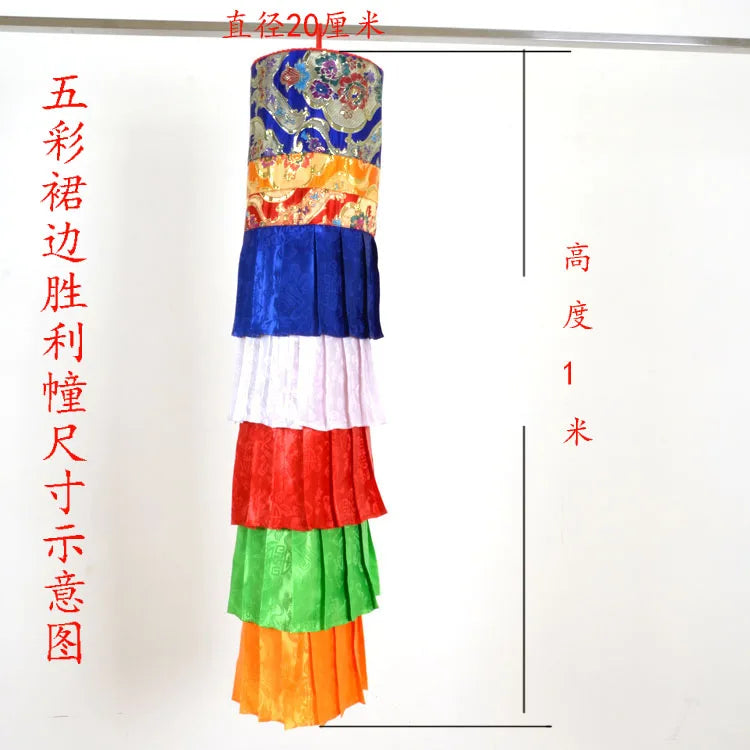 2PCS 100CM long Wholesale Buddhist supply Buddhism Temple HOME Shrine Altar wall decorative Hanging Streamer Banner victory tube