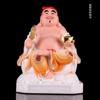 2PCS Asia Indonesia Vietnam HOME SHOP jade Buddha statue Bring good luck God of wealth Recruit wealth TU DI GONG Mammon statue