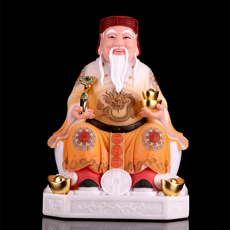 2PCS Asia Indonesia Vietnam HOME SHOP jade Buddha statue Bring good luck God of wealth Recruit wealth TU DI GONG Mammon statue