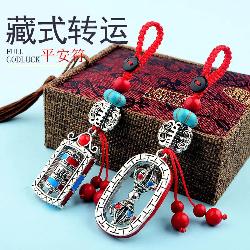 2PCS Buddhist pocket travel efficacious Mascot Auspicious safe  protection Buddha Tibetan Silver Vajra Pendant Buddhist Amulet
