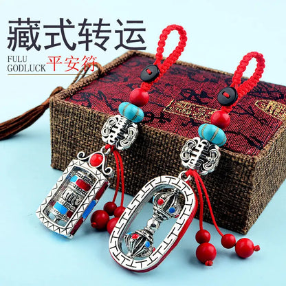 2PCS Buddhist pocket travel efficacious Mascot Auspicious safe  protection Buddha Tibetan Silver Vajra Pendant Buddhist Amulet