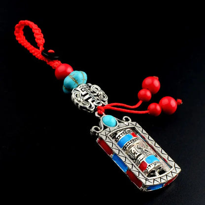2PCS Buddhist pocket travel efficacious Mascot Auspicious safe  protection Buddha Tibetan Silver Vajra Pendant Buddhist Amulet