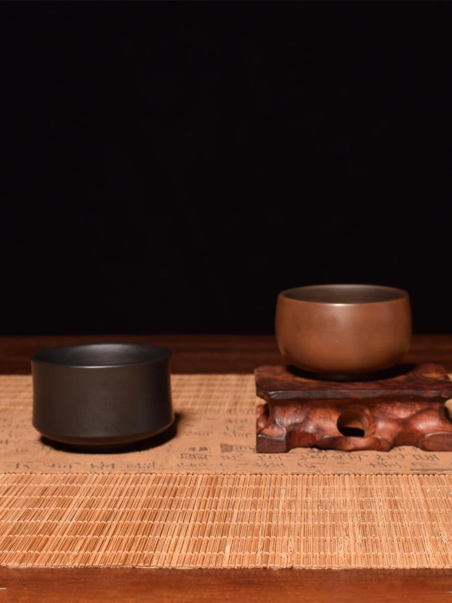2PCS Chinese Jianshui Purple Clay Handmade Mater Cup Ceramic Tea  TeaCups  Kung Fu Tea Set Drinkware